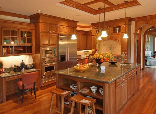 کابینت آشپزخانه چوب و یا روکش چوبی